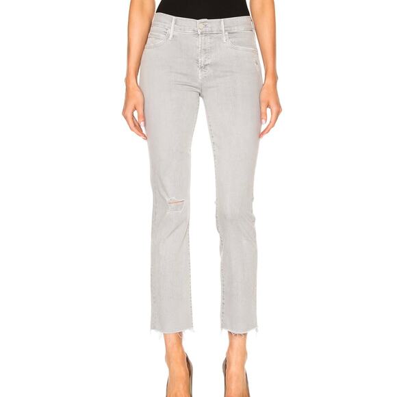 MOTHER Rascal‎ Ankle Snippet Crop Denim Jeans In Soft Gray size 28 - Picture 1 of 12